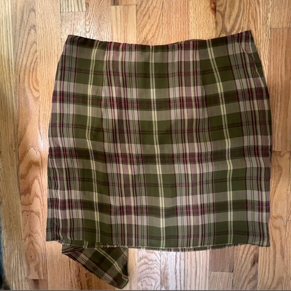 Ralph Lauren NWT Plaid Ruffle-Trim Georgette Skirt (Size 10) - Picture 6 of 9
